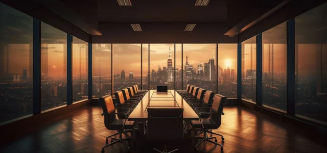 Boardroom at dusk